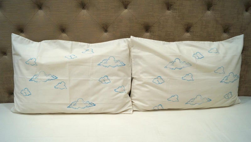 Vissage Block Printed King Bedsheet with 2 Pillow Covers - Clouds Design, 100% Cotton, Ecofriendly - Image 2