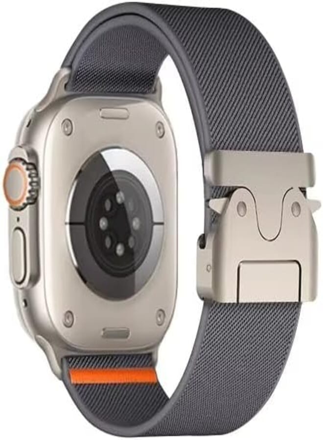 Next Next Store Compatible with iWatch Band Series 1/2/3/4/5/6/7/8/9/10/Ultra/2 42/44/45/46/49 Stylish Metal Nylon Quick Release Metal Buckle