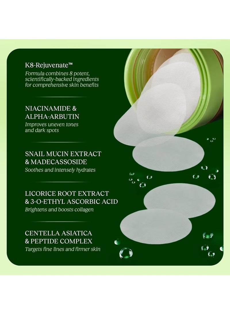 Jiyu Skin Cell Renewal and Rejuvenation Toning &Brightening Face Pads Antioxidante Rich Dermatologically Tested - 100 Pads - Image 3