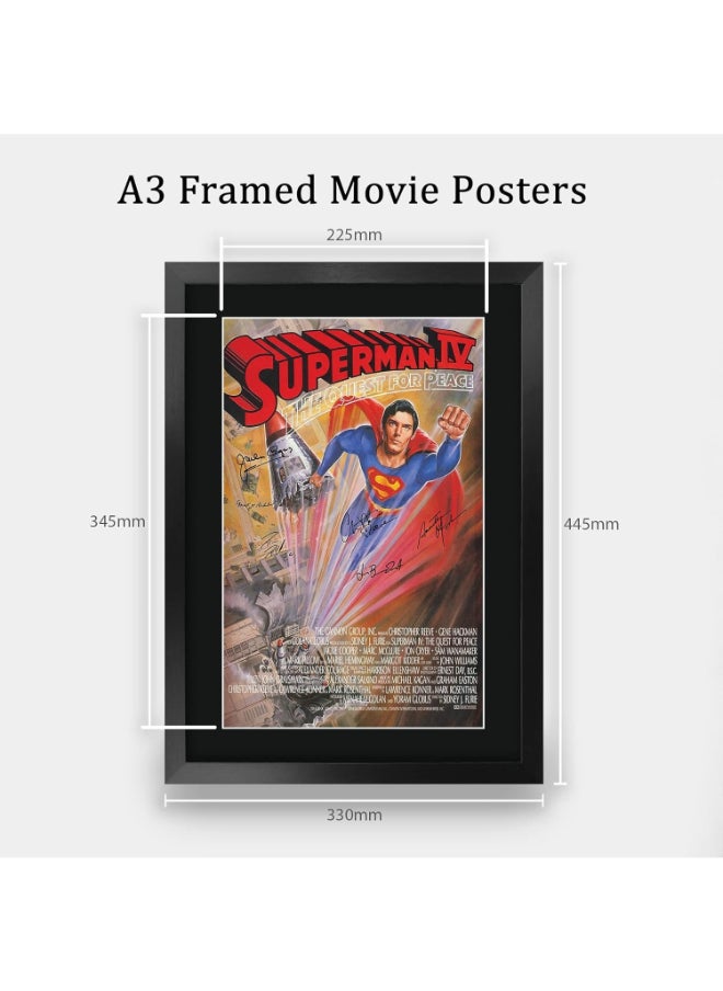 HWC Trading HWC Trading Superman 4 Christopher Reeve 16 x 12 inch Framed Gifts Printed Poster Signed Autograph Picture for Movie Memorabilia Fans - 16" x 12" Framed  - Image 2