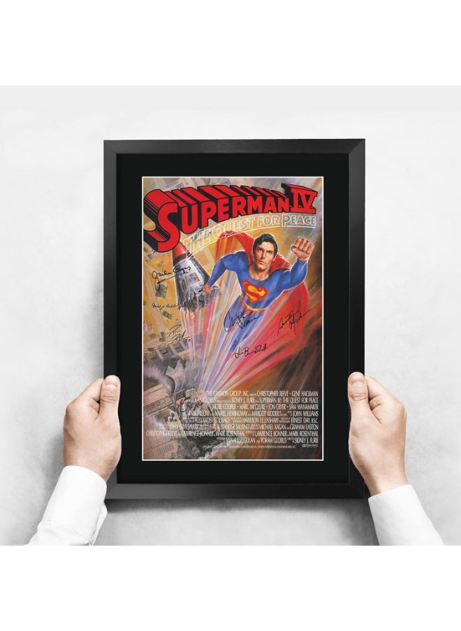 HWC Trading HWC Trading Superman 4 Christopher Reeve 16 x 12 inch Framed Gifts Printed Poster Signed Autograph Picture for Movie Memorabilia Fans - 16" x 12" Framed  - Image 4