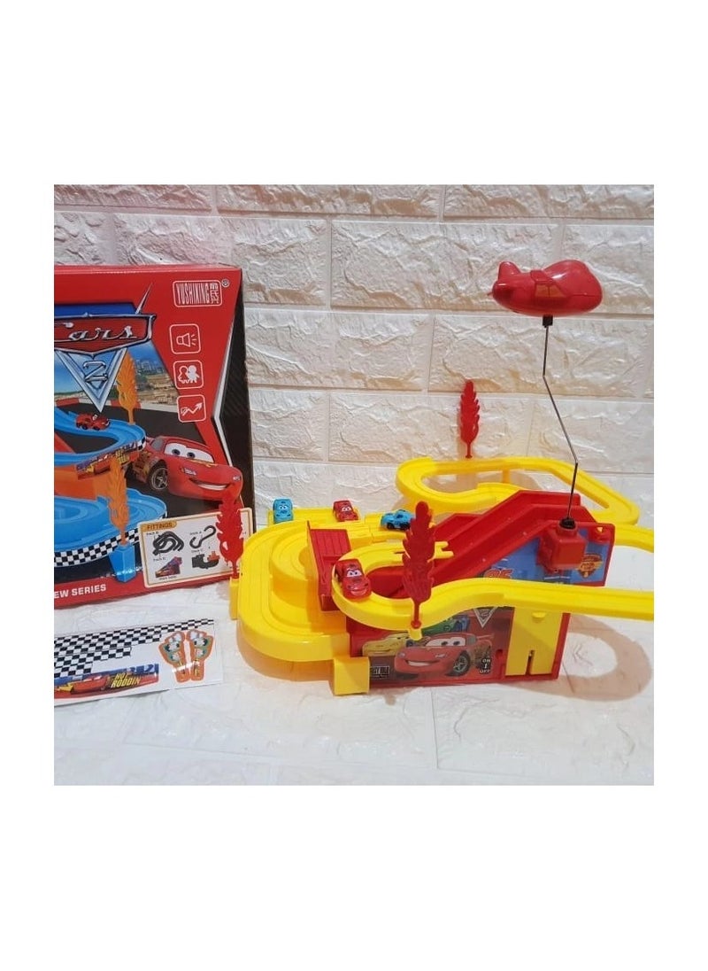 Racing car track with 4 running cars + flying car  - Image 5