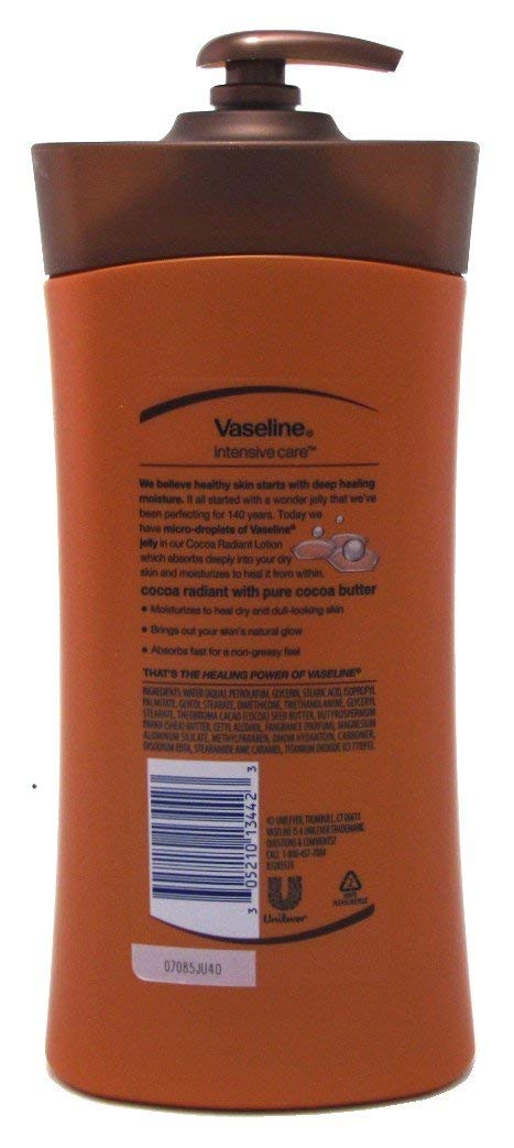 Vaseline Intensive Care Lotion Cocoa Radiant 20.3 Ounce Pump (600ml) (6 Pack) - Image 2