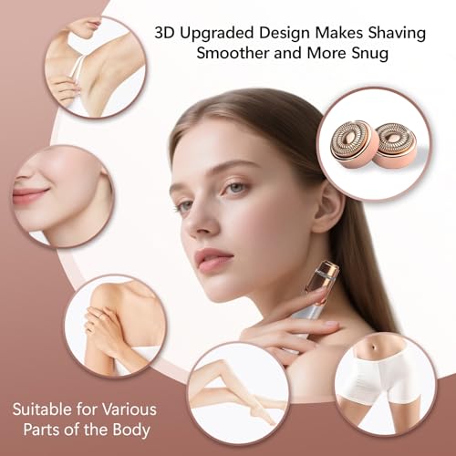AIJALY Gen 2 Replacement Heads Compatible with Flawless Facial Hair Remover, Replacement Blades，Rose Gold (4 Pcs) - Image 3