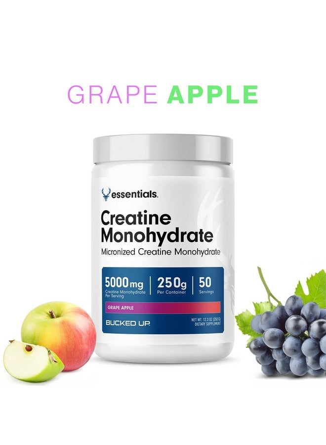 Bucked Up Grape Apple Creatine for Women and Men - Easy to Mix Vegetarian - Flavored Creatine Monohydrate Powder - Made in USA - 5G Per Serving - 50 Servings - 250 Grams Per Container - Image 3