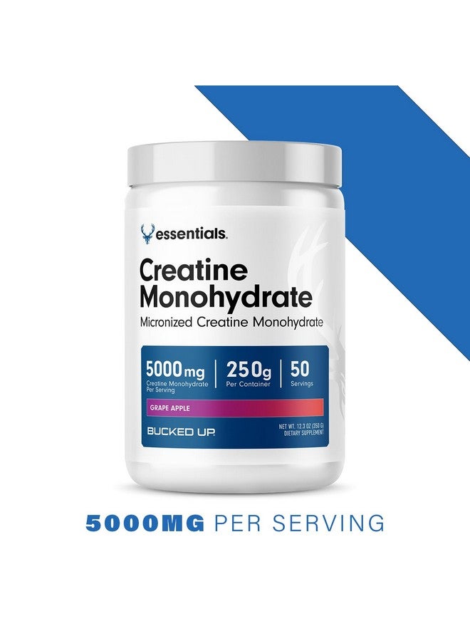 Bucked Up Grape Apple Creatine for Women and Men - Easy to Mix Vegetarian - Flavored Creatine Monohydrate Powder - Made in USA - 5G Per Serving - 50 Servings - 250 Grams Per Container - Image 5