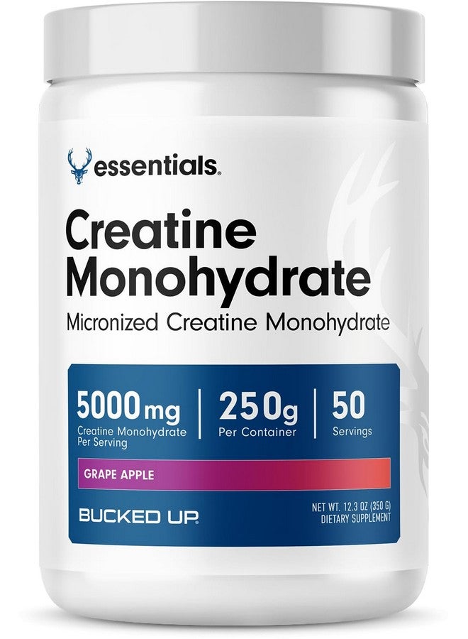 Bucked Up Grape Apple Creatine for Women and Men - Easy to Mix Vegetarian - Flavored Creatine Monohydrate Powder - Made in USA - 5G Per Serving - 50 Servings - 250 Grams Per Container - Image 1
