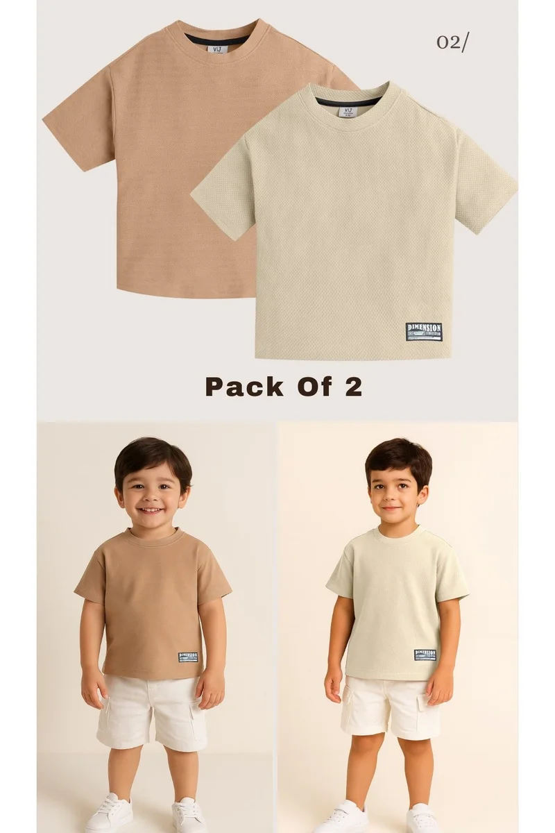 victor and jane Junior Boys 2 pack Cotton T-Shirt