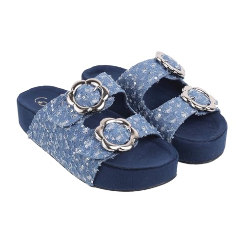 Catwalk Women Stylised Open Back Platforms | For Women & Girls (BLUE,6 UK) - Image 2