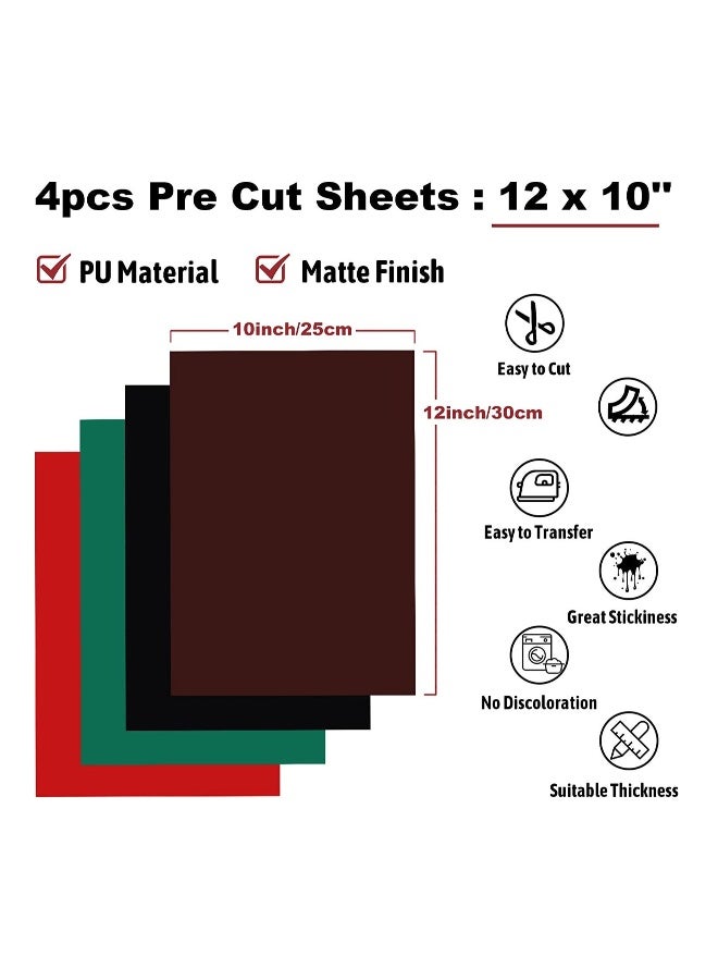HTV Heat Transfer Vinyl Starter Bundle Fathers Day Cricut Iron Everyday Iron Vinyl for T Shirt Bags Totes Matte Finsh 4 Pre Cut Sheets  - Image 3