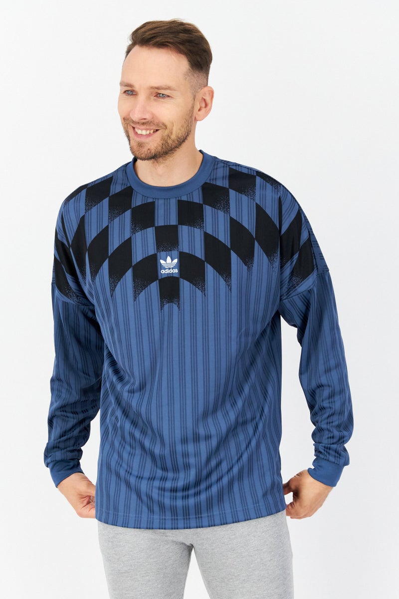 adidas Originals Men Sportswear Fit Long Sleeves Training Jersey, Blue - Image 1