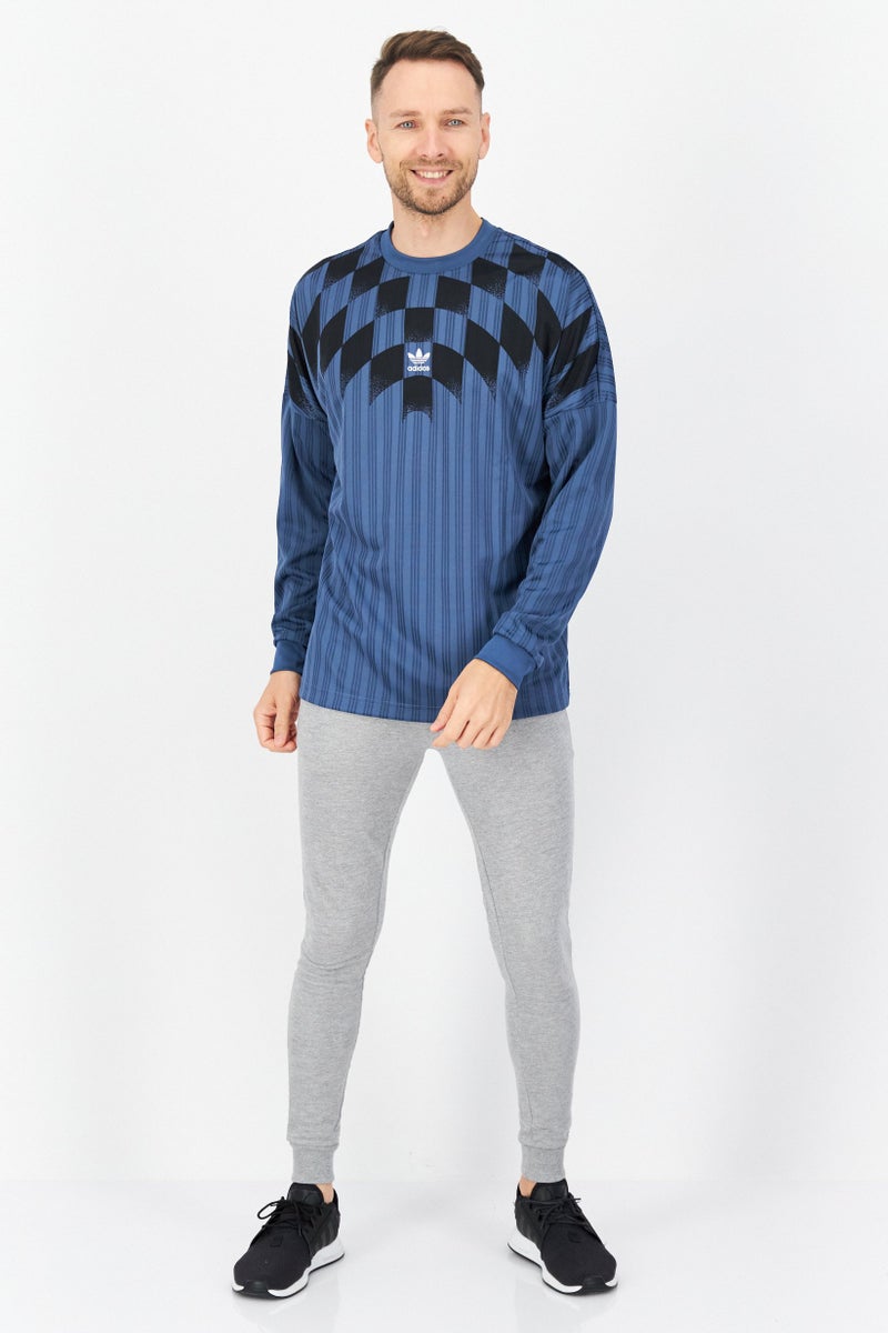 adidas Originals Men Sportswear Fit Long Sleeves Training Jersey, Blue - Image 4