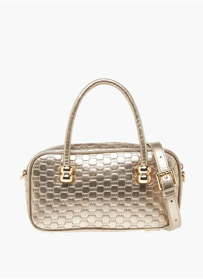 ميسي Womens Missy Monogram Embossed Tote Bag With Zip Closure Ramadan Collection