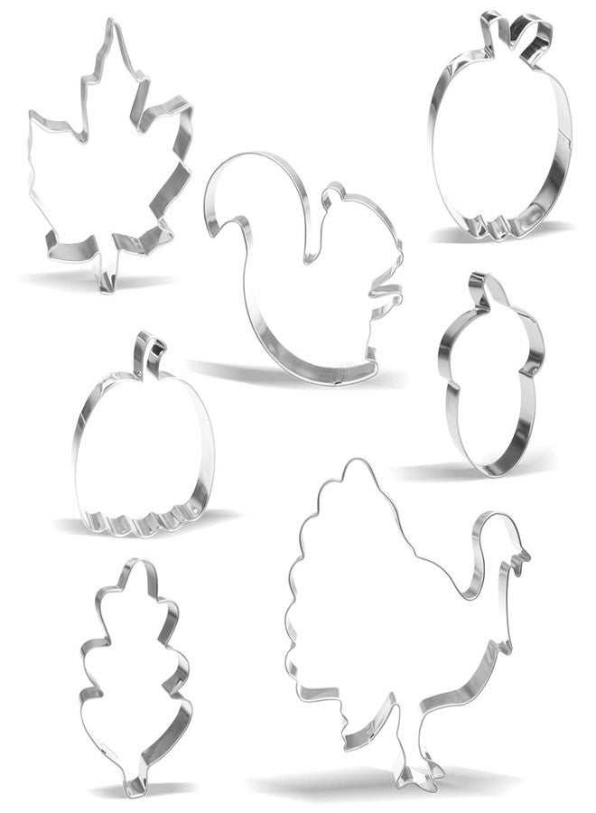 Keewah Large Fall Thanksgiving Cookie Cutter Set - 7 Piece - Stainless Steel - Image 1