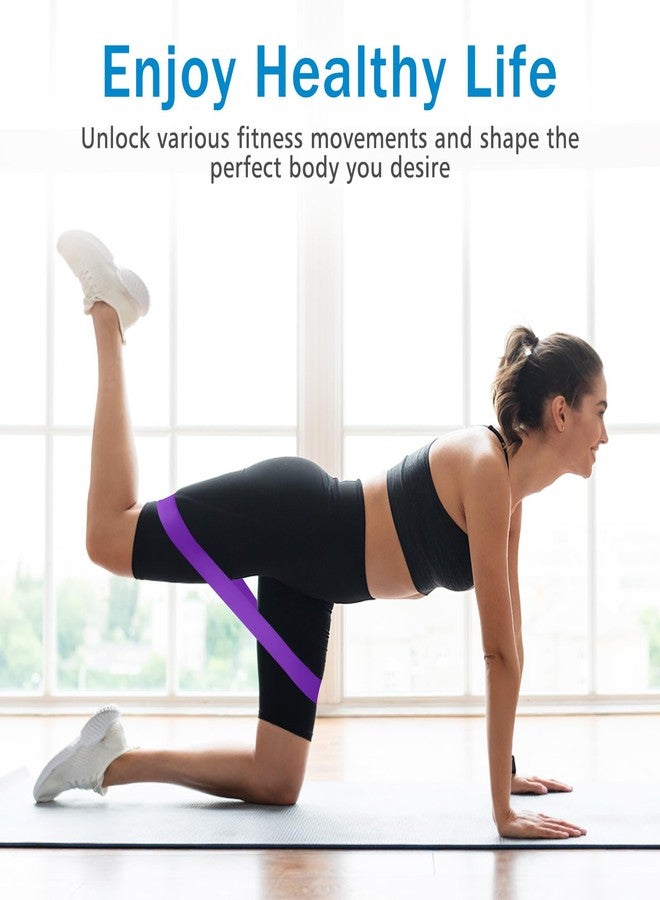 Meliya Resistance Bands Set for Home Fitness, Stretching, Strength Training, Physical Therapy, Elastic Workout Exercise Bands, Pilates Yoga Physical Therapy, Leg Glute Arm Exercise Kit (Purple) - Image 3