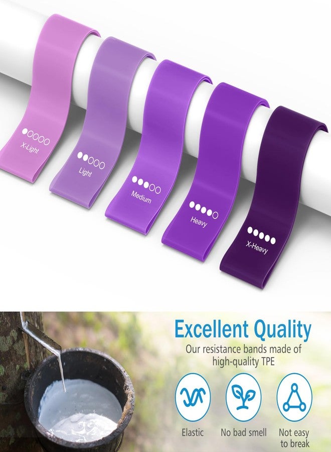 Meliya Resistance Bands Set for Home Fitness, Stretching, Strength Training, Physical Therapy, Elastic Workout Exercise Bands, Pilates Yoga Physical Therapy, Leg Glute Arm Exercise Kit (Purple) - Image 4