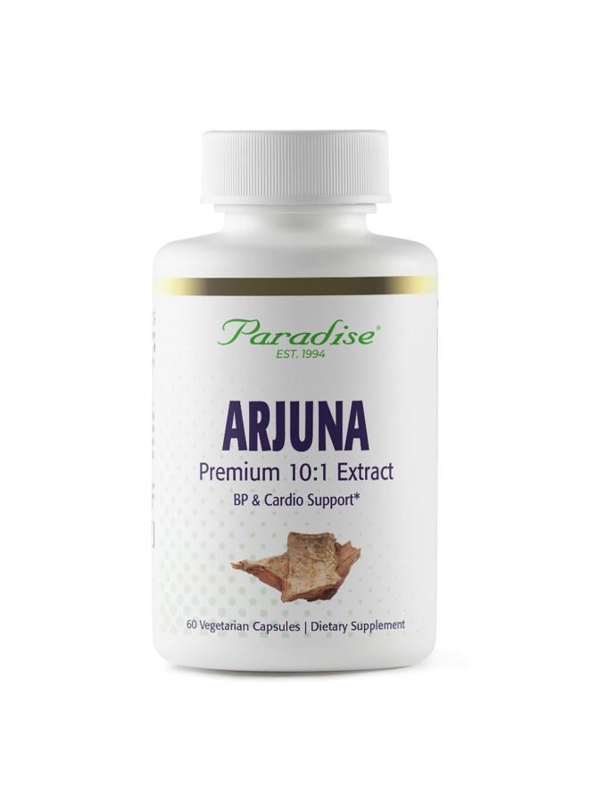 Paradise Herbs Arjuna, Cardiovascular Support, Blood Pressure Maintenance, Heart Health, Antioxidant Supplement, Vegan, Non-GMO, Gluten Free, 60 Vegetarian Capsules - Image 1