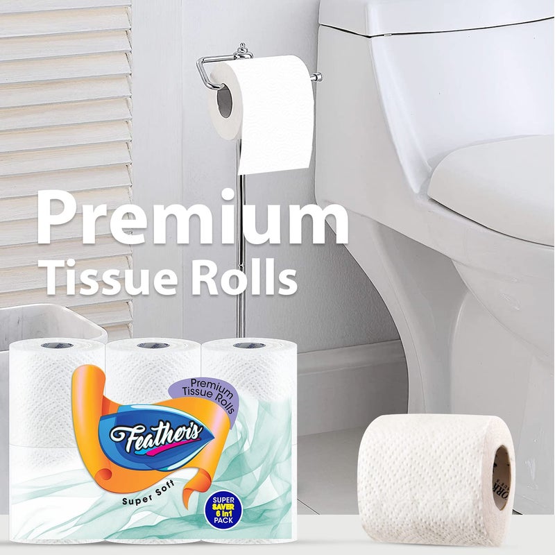 Feather's Smartchoice 2 Ply Toilet Tissue Roll Ultra-soft with 1440 Pulls (6 in1 Saver Pack Tissue Roll in 1 Pack) - Image 3