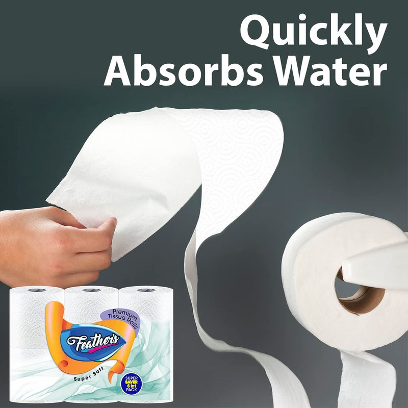 Feather's Smartchoice 2 Ply Toilet Tissue Roll Ultra-soft with 1440 Pulls (6 in1 Saver Pack Tissue Roll in 1 Pack) - Image 4