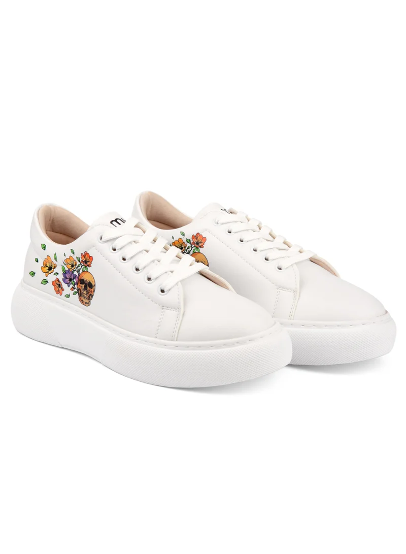 Mumka Skull and Flowers Sneakers
