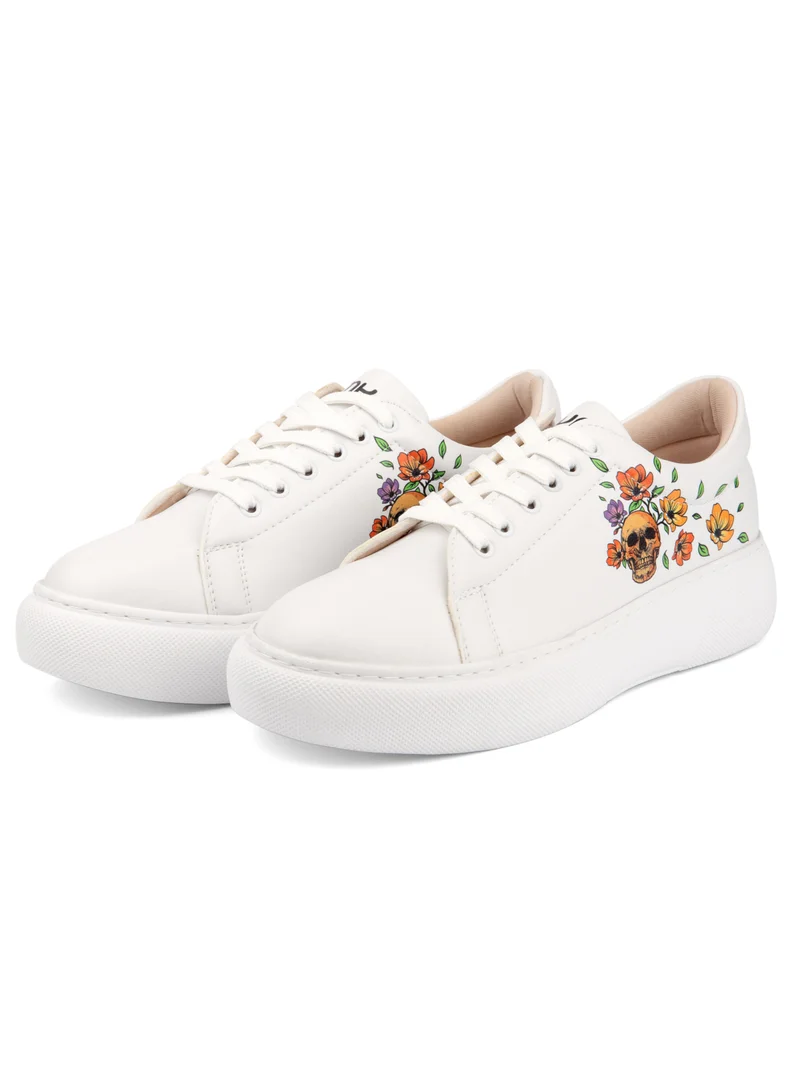 Mumka Skull and Flowers Sneakers