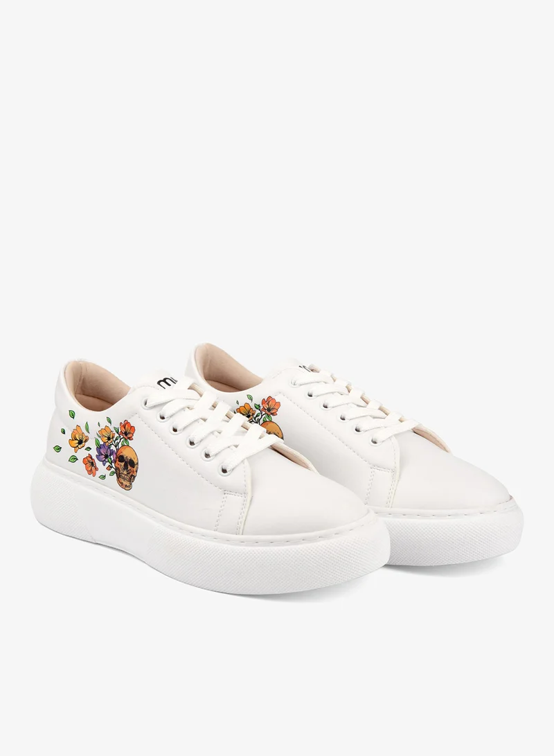 Mumka Skull and Flowers Skull and Flowers Sneakers for Women | Best Price UAE