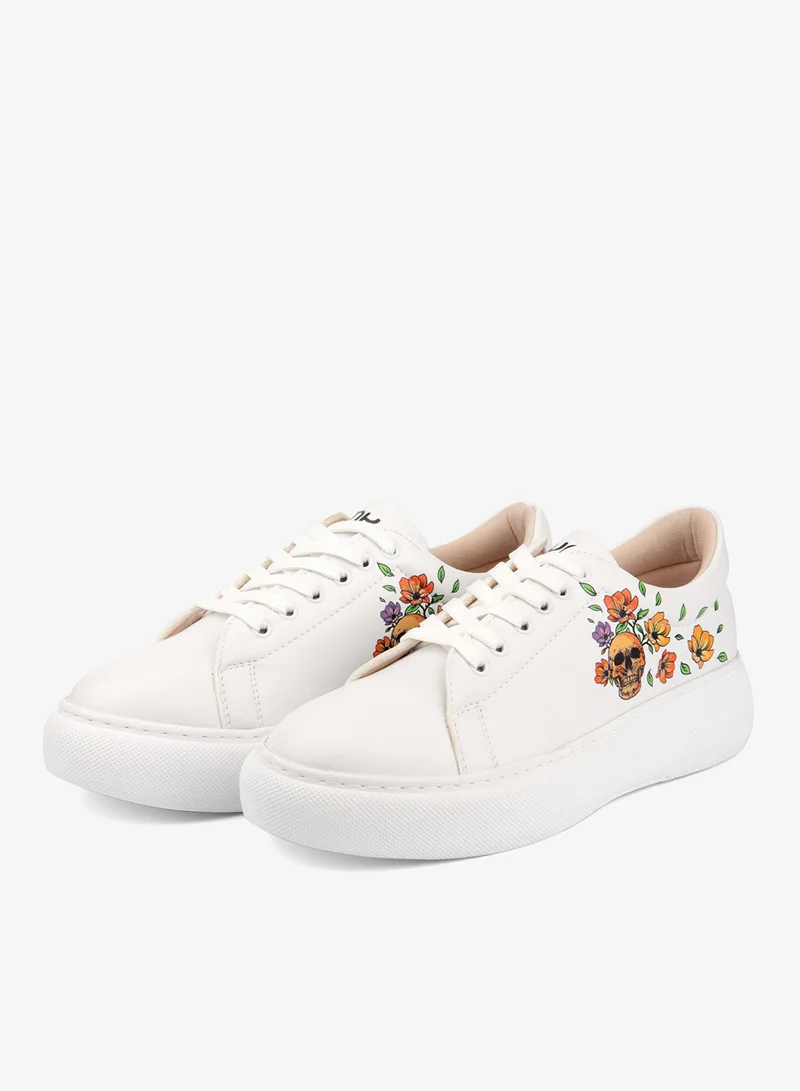 Mumka Skull and Flowers Skull and Flowers Sneakers for Women | Best Price UAE