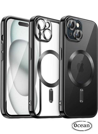 iPhone 15 Plus Electroplated Case (Black/Clear), Camera Lens Full Protection, Compatible with MagSafe Wireless Charging, Shockproof Soft TPU Dust-Proof Slim Phone iPhone 15 Plus Cover 6.7 Inch - pzsku/Z29483B7E26903F4FDC59Z/45/_/1697103305/5c422579-bc06-4173-8564-0d18530794c3