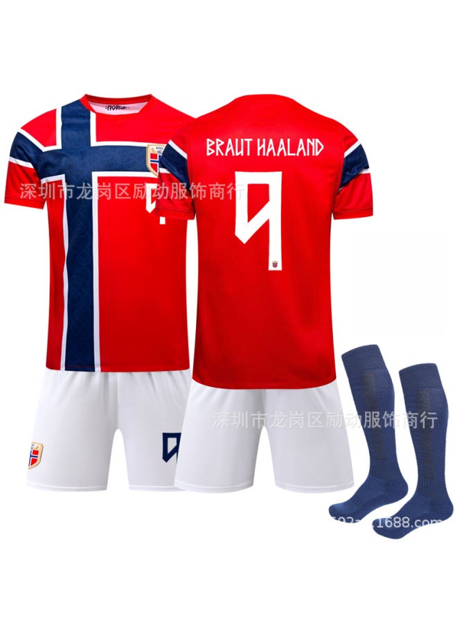 Fifa World Cup Usa-canada-mexico Norway Home Jersey No.9 Haaland Football Kit No.10 Odegaard Sportswear Set
