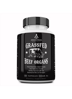 Grass Fed Beef Organ Supplement, Supports Whole Body Wellness with Proprietary Blend of Liver, Heart, Kidney, Pancreas, Spleen, Freeze-Dried Beef, Non-GMO, 180 Capsules