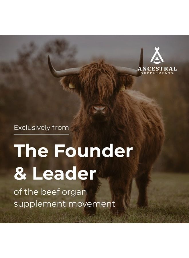 Ancestral Supplements - Grass Fed Beef Organ Supplement, Supports Whole Body Wellness with Proprietary Blend of Liver, Heart, Kidney, Pancreas, Spleen, Freeze-Dried Beef, Non-GMO, 180 Capsules - Image 1