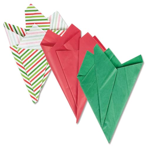 Current Holiday Red, Green & Stripes Tissue Sheets - Set of 18 Sheets, 20" x 20", 6 of Each Color/Design. - Image 4