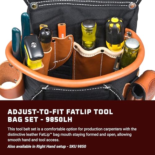Occidental Leather Adjust-to-Fit FatLip Tool Bag Set - Black, Left Hand - 24 Pockets & Tool Holders - Made in USA - Image 2