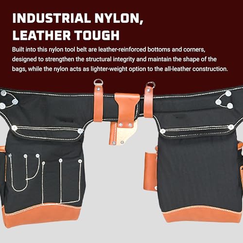 Occidental Leather Adjust-to-Fit FatLip Tool Bag Set - Black, Left Hand - 24 Pockets & Tool Holders - Made in USA - Image 4