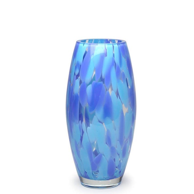 C DORO GLASS VASE BLUE CONFETTI HAND BLOWN MURANOSTYLE ART GLASS FOR FLOWER AND DECOR MODEL OLIVA G