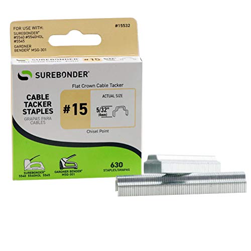 Surebonder #15 Flat Crown Cable Tacker Staples - 630 ct. - Image 3