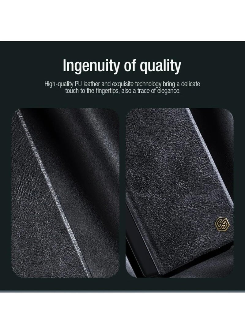 عام غطاء من جلد PU لجهاز Samsung Galaxy Z Fold 6 5G 2024، مزود بغطاء كاميرا منزلق، حماية لخصوصية العدسات، مع فتحة قلم لجهاز Samsung Galaxy Z Fold 6. - Image 3