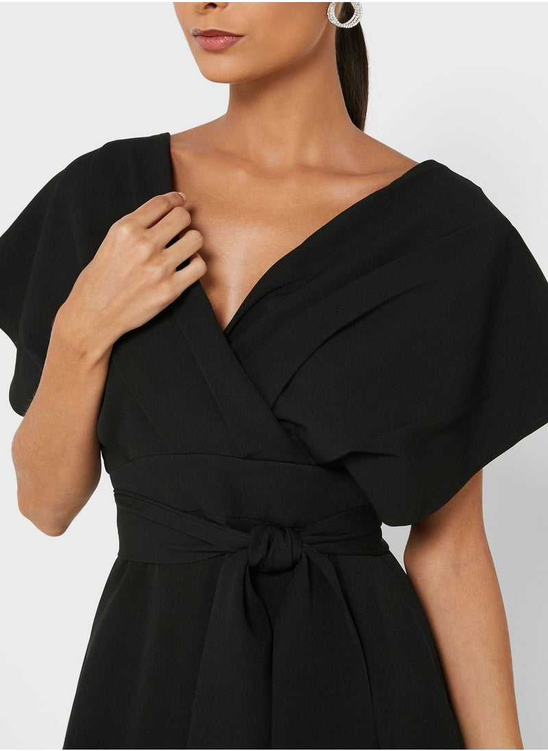 Ella Limited Edition Surplice Detail Belted Dress  - Image 3