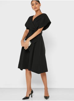 Ella Limited Edition Surplice Detail Belted Dress  - Image 1