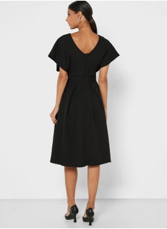 Ella Limited Edition Surplice Detail Belted Dress  - Image 4