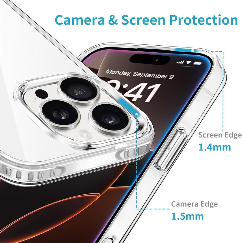 Printme Compatible with iPhone 16 Pro Max - Case Clear Soft Transparent Shockproof Protective Slim Thin Bumper Phone Cover for iPhone - Image 4