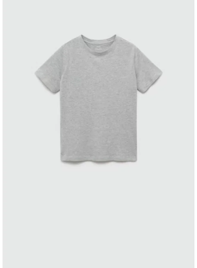 MANGO Short-Sleeved Crew Neck Cotton T-Shirt
