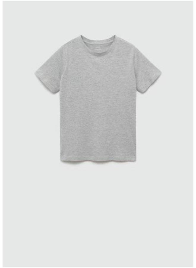 MANGO - Short-Sleeved Crew Neck Cotton T-Shirt - Image 1