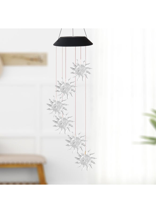 NIBEMINENT LED Sun Style Solar Wind Chime Lamp Multicolour 75cm  - Image 3