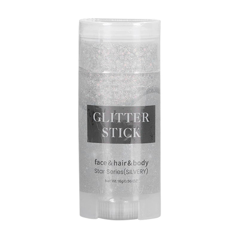 Body Glitter Stick Waterproof Long Lasting Sparkling Face Gel Hair Glitter Accessories For Makeup Party Silver - Image 1