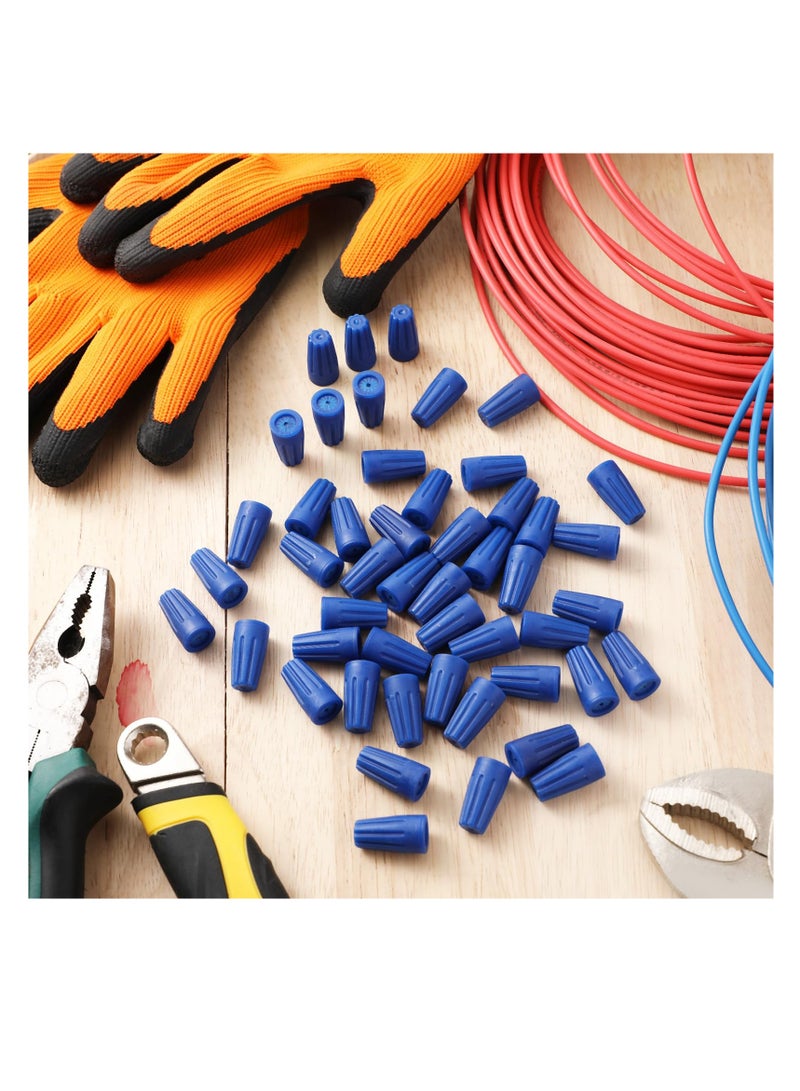 SYOSI 100 Pcs Waterproof Wire Outdoor Splice Terminal Electrical Connectors 22AWG-12AWG Cable Wire Landscape Connectors Wet Location Available for Building Application Connect Blue - Image 2