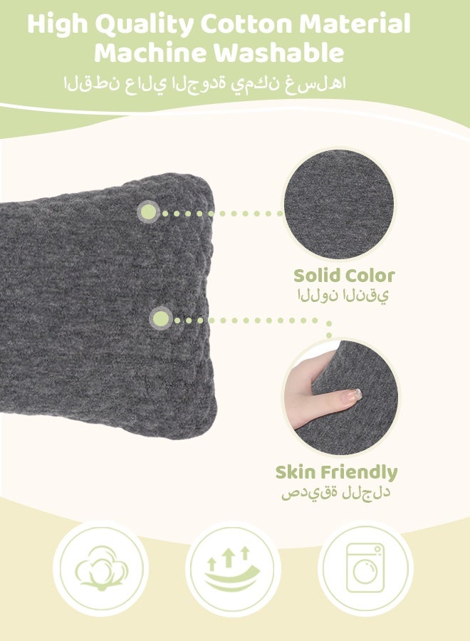 النوم مع وسادة صغيرة، وسادة الرقبة ودعم الخصر، وسادة السفر للطائرات والسيارات والمكاتب والمنزل، وسادة صغيرة قابلة للغسل على الجانب النائم، رمادي داكن - 1 - Image 2