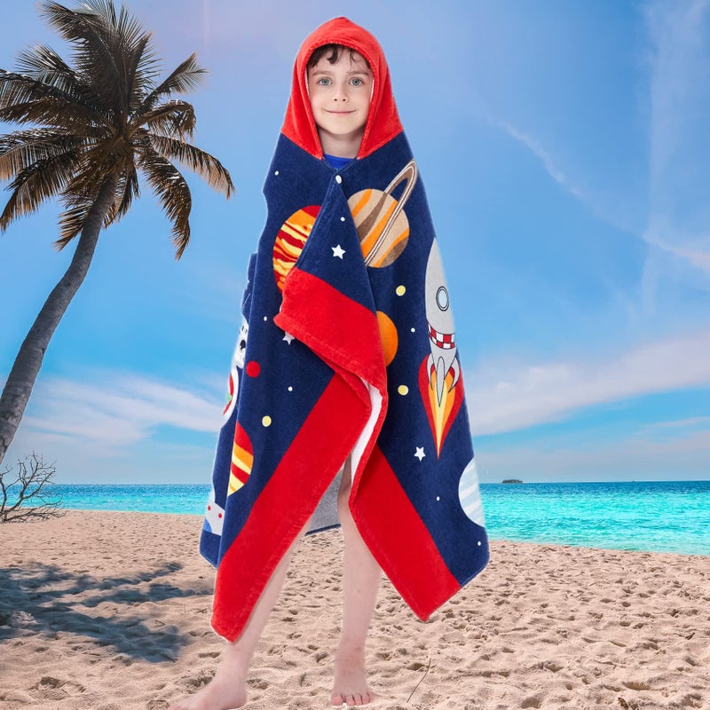Bavilk Kids Bath Towels, Kids Towel Girls Boys Hooded Beach,Bathroom,Pool Swim Towels 30 Ã— 50 INCH Large Size Ultra Absorbent Cute Cartoon Animal Full Vitality 100% Cotton Wearable Wrap for Child - Image 4