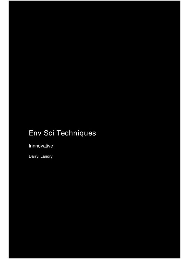 Env Sci Techniques: Innnovative  - Image 1
