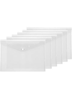 Generic Plastic Poly Envelopes 6 Pack Transparent A4 folder Waterproof Clear File Bags Document Organizers for Document Stationery Tools Organization School and Office Supplies  - Image 1